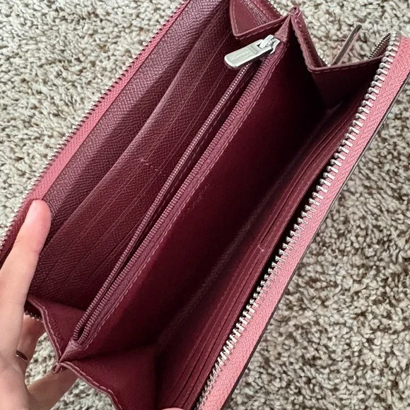 Coach Pink Leather Wallet Structured Design - Picture 4 of 6